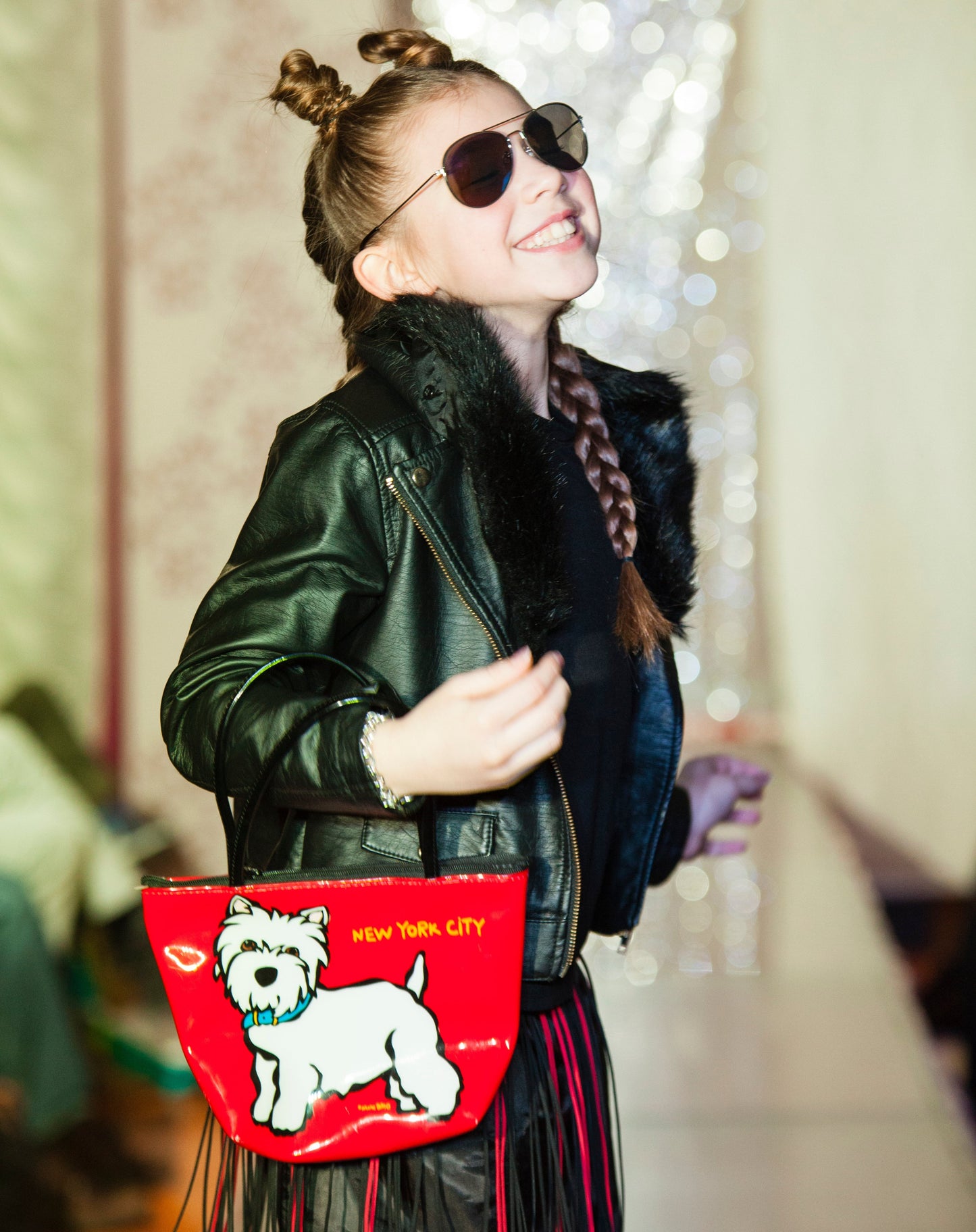 Girl on fashion runway 