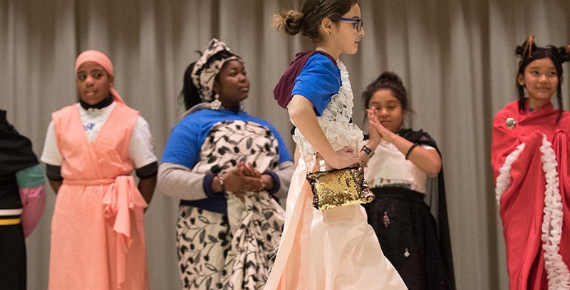 Middle school art day field trip at The Fashion Class