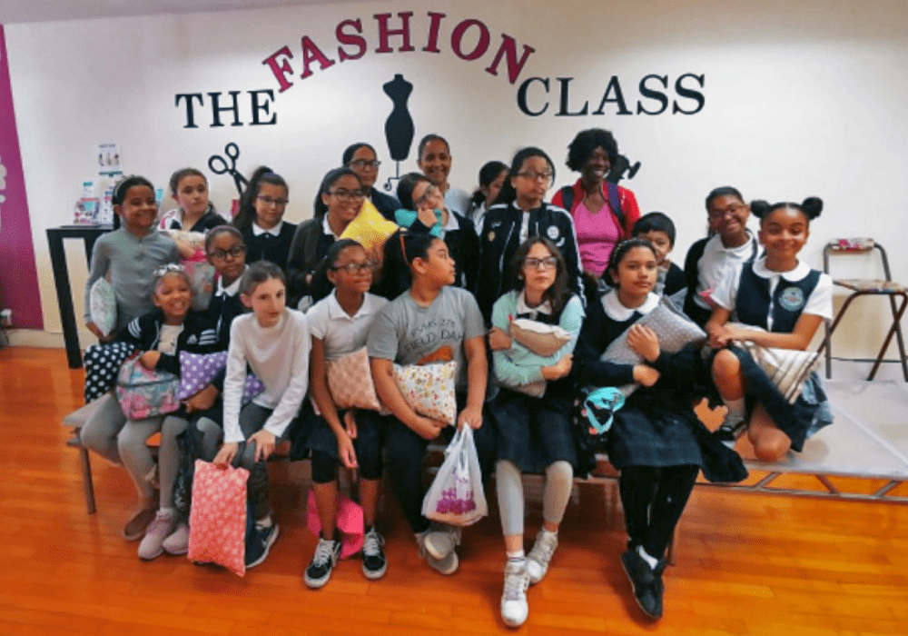 Pupils from a kids Sewing Class in NYC
