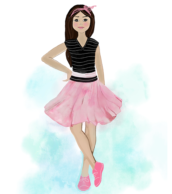 Kids Learn to Sew Your own skirt illustration